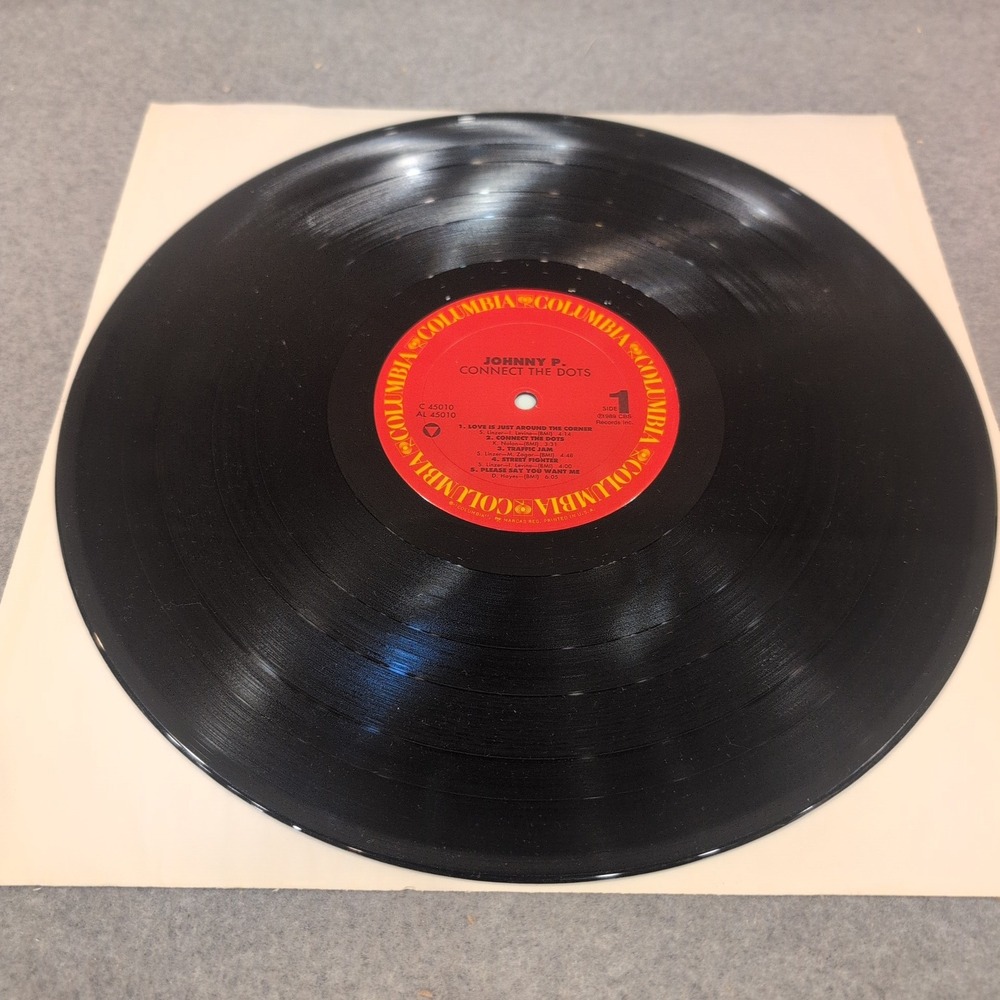 Johnny P. Connect the Dots Vinyl LP 1989 Columbia Records C 45010 Promo Gold Sta - Picture 4 of 7